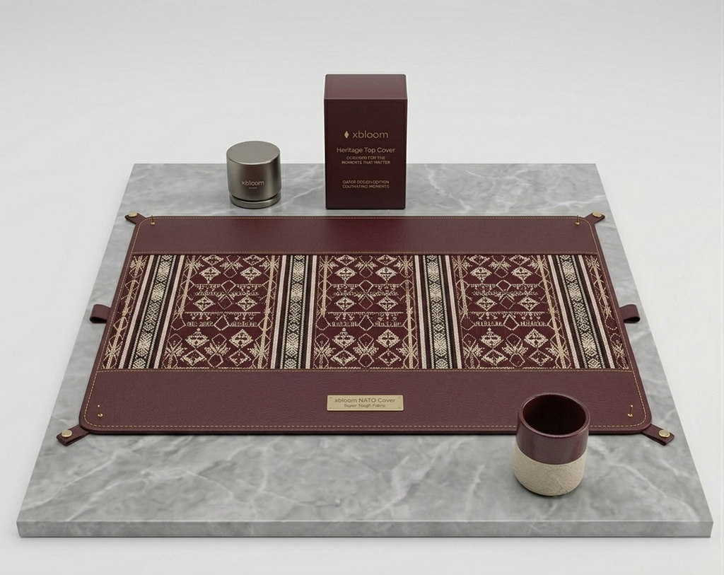 Custom Leather & Sado Dust Cover | Qatari Design Edition