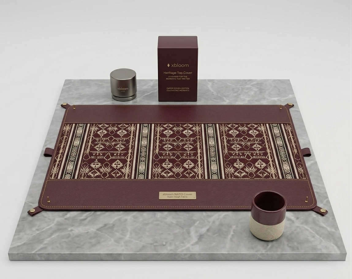 Custom Leather & Sado Dust Cover | Qatari Design Edition